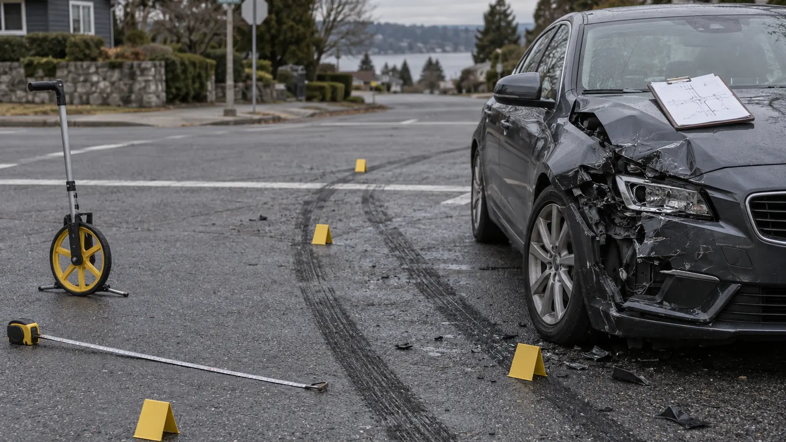 Rilievo strumentale delle tracce di frenata dopo un incidente stradale