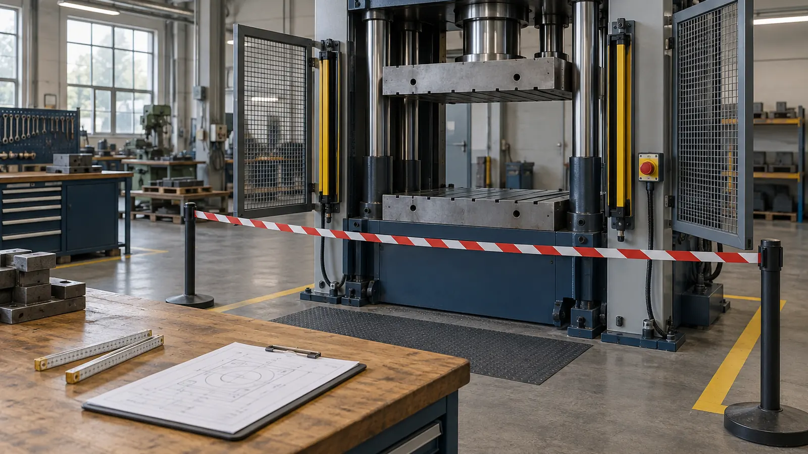 Rilievo della protezione di una macchina dopo un infortunio sul lavoro